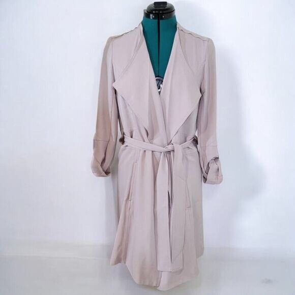 500‎ Maison Cinqcent Pink Blue Trench Coat - Size Extra Small - Picture 1 of 11